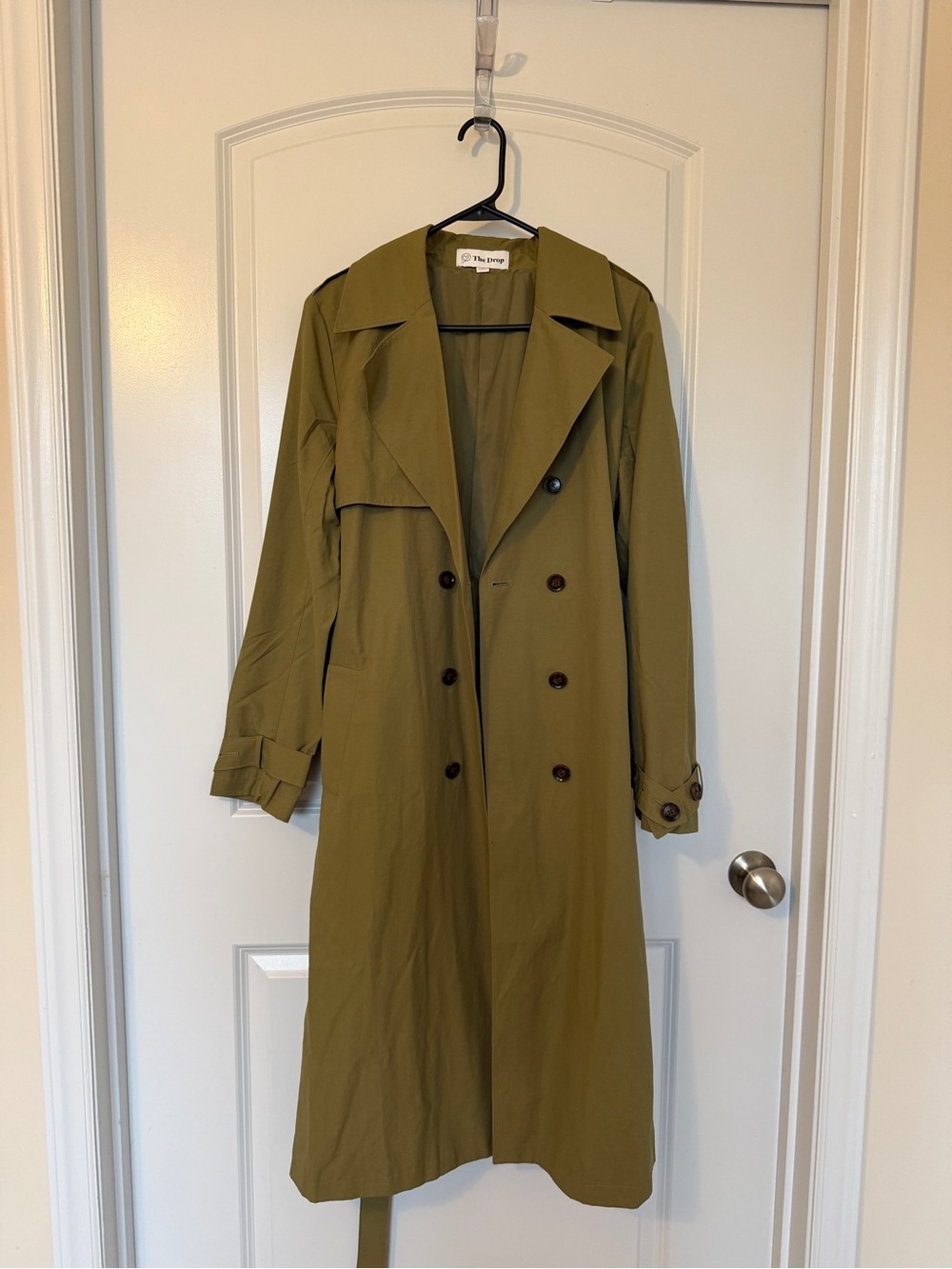 The Drop Noa Trench Coat Women'Small Green/tan Small
